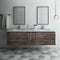 Fresca Formosa 72" Wall Hung Double Sink Modern Bathroom Vanity with Mirrors FVN31-301230ACA