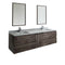 Fresca Formosa 72" Wall Hung Double Sink Modern Bathroom Vanity w/ Mirrors FVN31-301230ACA