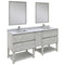 Fresca Formosa 72" Floor Standing Double Sink Modern Bathroom Vanity with Open Bottom and Mirrors in Ash FVN31-301230ASH-FS