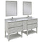 Fresca Formosa 72" Floor Standing Double Sink Modern Bathroom Vanity w/ Open Bottom & Mirrors in Ash FVN31-301230ASH-FS