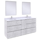 Fresca Formosa 72" Floor Standing Double Sink Modern Bathroom Vanity w/ Mirrors in Rustic White FVN31-301230RWH-FC