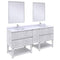 Fresca Formosa 72" Floor Standing Double Sink Modern Bathroom Vanity with Open Bottom and Mirrors in Rustic White FVN31-301230RWH-FS