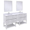 Fresca Formosa 72" Floor Standing Double Sink Modern Bathroom Vanity w/ Open Bottom & Mirrors in Rustic White FVN31-301230RWH-FS