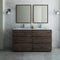 Fresca Formosa 60" Floor Standing Double Sink Modern Bathroom Vanity with Mirrors FVN31-3030ACA-FC