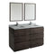 Fresca Formosa 60" Floor Standing Double Sink Modern Bathroom Vanity w/ Mirrors FVN31-3030ACA-FC