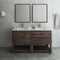 Fresca Formosa 60" Floor Standing Double Sink Modern Bathroom Vanity with Open Bottom and Mirrors FVN31-3030ACA-FS