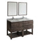 Fresca Formosa 60" Floor Standing Double Sink Modern Bathroom Vanity w/ Open Bottom & Mirrors FVN31-3030ACA-FS