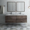 Fresca Formosa 60" Wall Hung Double Sink Modern Bathroom Vanity with Mirrors FVN31-3030ACA