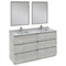 Fresca Formosa 60" Floor Standing Double Sink Modern Bathroom Vanity w/ Mirrors in Ash FVN31-3030ASH-FC
