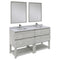 Fresca Formosa 60" Floor Standing Double Sink Modern Bathroom Vanity w/ Open Bottom & Mirrors in Ash FVN31-3030ASH-FS