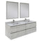 Fresca Formosa 60" Wall Hung Double Sink Modern Bathroom Vanity with Mirrors in Ash FVN31-3030ASH