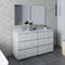 Fresca Formosa 60" Floor Standing Double Sink Modern Bathroom Vanity with Mirrors in Rustic White FVN31-3030RWH-FC