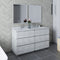 Fresca Formosa 60" Floor Standing Double Sink Modern Bathroom Vanity with Mirrors in Rustic White FVN31-3030RWH-FC