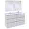 Fresca Formosa 60" Floor Standing Double Sink Modern Bathroom Vanity w/ Mirrors in Rustic White FVN31-3030RWH-FC