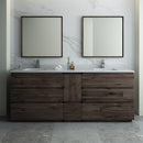 Fresca Formosa 84" Floor Standing Double Sink Modern Bathroom Vanity with Mirrors FVN31-361236ACA-FC