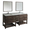 Fresca Formosa 84" Floor Standing Double Sink Modern Bathroom Vanity w/ Open Bottom & Mirrors FVN31-361236ACA-FS