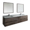 Fresca Formosa 84" Wall Hung Double Sink Modern Bathroom Vanity w/ Mirrors FVN31-361236ACA