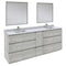Fresca Formosa 84" Floor Standing Double Sink Modern Bathroom Vanity w/ Mirrors in Ash FVN31-361236ASH-FC