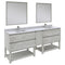 Fresca Formosa 84" Floor Standing Double Sink Modern Bathroom Vanity with Open Bottom and Mirrors in Ash FVN31-361236ASH-FS
