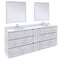 Fresca Formosa 84" Floor Standing Double Sink Modern Bathroom Vanity w/ Mirrors in Rustic White FVN31-361236RWH-FC