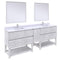 Fresca Formosa 84" Floor Standing Double Sink Modern Bathroom Vanity w/ Open Bottom & Mirrors in Rustic White FVN31-361236RWH-FS