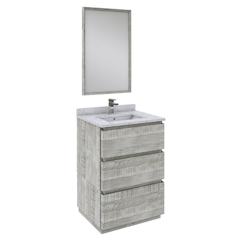 Fresca Formosa 24" Floor Standing Modern Bathroom Vanity with Mirror in Ash FVN3124ASH-FC