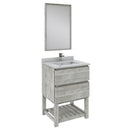 Fresca Formosa 24" Floor Standing Modern Bathroom Vanity with Open Bottom and Mirror in Ash FVN3124ASH-FS