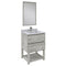 Fresca Formosa 24" Floor Standing Modern Bathroom Vanity w/ Open Bottom & Mirror in Ash FVN3124ASH-FS