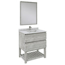 Fresca Formosa 30" Floor Standing Modern Bathroom Vanity w/ Open Bottom & Mirror in Ash FVN3130ASH-FS