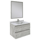 Fresca Formosa 30" Wall Hung Modern Bathroom Vanity w/ Mirror in Ash FVN3130ASH