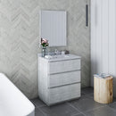 Fresca Formosa 30" Floor Standing Modern Bathroom Vanity with Mirror in Rustic White FVN3130RWH-FC