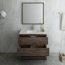 Fresca Formosa 36" Floor Standing Modern Bathroom Vanity with Open Bottom and Mirror FVN3136ACA-FS