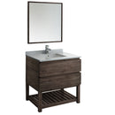 Fresca Formosa 36" Floor Standing Modern Bathroom Vanity w/ Open Bottom & Mirror FVN3136ACA-FS