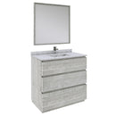 Fresca Formosa 36" Floor Standing Modern Bathroom Vanity with Mirror in Ash FVN3136ASH-FC