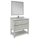 Fresca Formosa 36" Floor Standing Modern Bathroom Vanity with Open Bottom and Mirror in Ash FVN3136ASH-FS