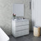 Fresca Formosa 36" Floor Standing Modern Bathroom Vanity with Mirror in Rustic White FVN3136RWH-FC