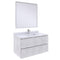 Fresca Formosa 36" Wall Hung Modern Bathroom Vanity w/ Mirror in Rustic White FVN3136RWH