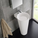 Fresca Messina 16" White Pedestal Sink w Medicine Cabinet - Modern Bathroom Vanity FVN5022WH