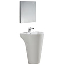 Fresca Parma 24" White Pedestal Sink w/ Medicine Cabinet - Modern Bathroom Vanity FVN5023WH