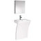 Fresca Quadro 23" White Pedestal Sink w/ Medicine Cabinet - Modern Bathroom Vanity FVN5024WH