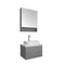 Fresca Lucera 24" Gray Wall Hung Vessel Sink Modern Bathroom Vanity w/ Medicine Cabinet FVN6124GR-VSL