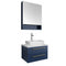 Fresca Lucera 24" Royal Blue Wall Hung Vessel Sink Modern Bathroom Vanity w/ Medicine Cabinet FVN6124RBL-VSL