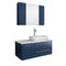 Fresca Lucera 36" Royal Blue Wall Hung Vessel Sink Modern Bathroom Vanity w/ Medicine Cabinet - Right Version FVN6136RBL-VSL-R