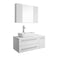 Fresca Lucera 36" White Wall Hung Vessel Sink Modern Bathroom Vanity w/ Medicine Cabinet - Left Version FVN6136WH-VSL-L