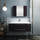 Fresca Lucera 42" Espresso Wall Hung Undermount Sink Modern Bathroom Vanity with Medicine Cabinet FVN6142ES-UNS