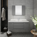 Fresca Lucera 42" Gray Wall Hung Undermount Sink Modern Bathroom Vanity with Medicine Cabinet FVN6142GR-UNS