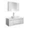 Fresca Lucera 42" White Wall Hung Vessel Sink Modern Bathroom Vanity w/ Medicine Cabinet FVN6142WH-VSL