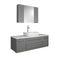 Fresca Lucera 48" Gray Wall Hung Vessel Sink Modern Bathroom Vanity w/ Medicine Cabinet FVN6148GR-VSL