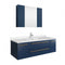Fresca Lucera 48" Royal Blue Wall Hung Undermount Sink Modern Bathroom Vanity w/ Medicine Cabinet FVN6148RBL-UNS