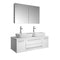 Fresca Lucera 48" White Wall Hung Double Vessel Sink Modern Bathroom Vanity w/ Medicine Cabinet FVN6148WH-VSL-D